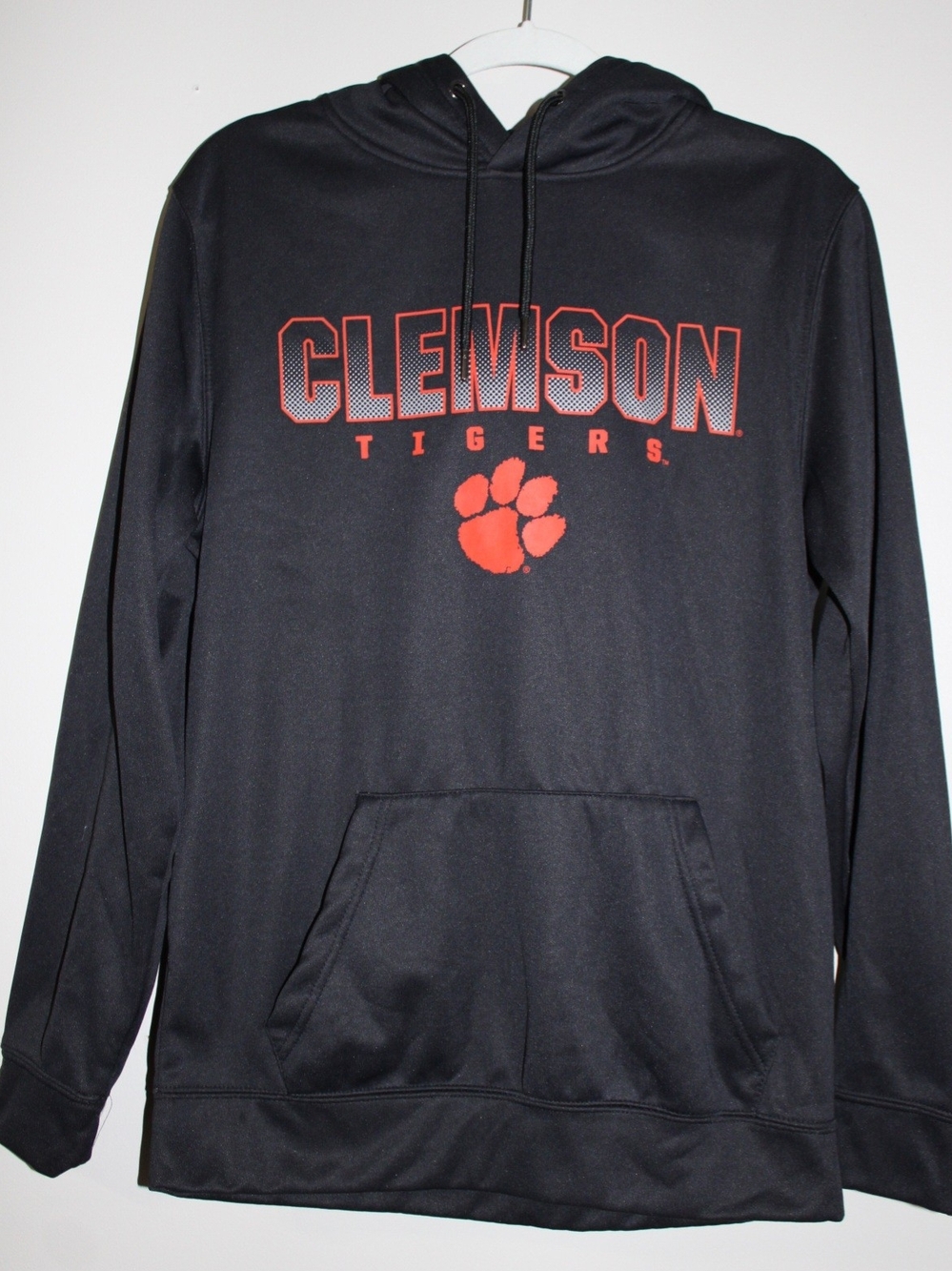 Colosseum Black Crewneck Pullover with Orange Clemson Logo